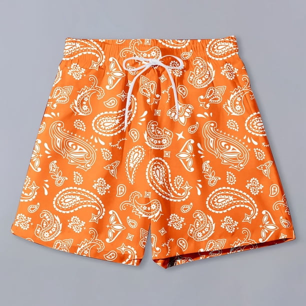 WILLBEST Pantalones Cortos Deportivos para Hombre, Estilo Bohemio, con Estampado de Cordón En La Cintura y Bolsillo, para Verano