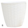 thumbnail image 2 of Cache-pot de Plante Intérieur Plastique Rotin Cache-Fleur Rond Décor Moderne Jardinière Durable, 2 of 7