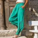 thumbnail image 1 of Pantalones bombachos de retazos para mujer, ropa de estar por casa de cintura elástica lisa con bolsillo, holgados, a la moda, ropa de calle de verano, envío directo, 1 of 4