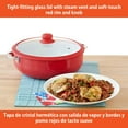 thumbnail image 4 of IMUSA 6.9qt Aluminum White Ceramic Caldero with Glass Lid & Silicone Rim, Red, 4 of 8