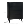 thumbnail image 5 of Benzara 4 Drawer Wooden Chest With Round Tapered Legs, Black, 5 of 5