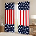 thumbnail image 2 of Manfei Stars Stripe Kitchen Curtains,Patriotic American Flag Black Out Curtains Pack of 2 (42x63 Each),Red Navy, 2 of 7