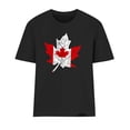 thumbnail image 5 of HOMBOM Womens Tops T-Shirts Summer Short Sleeve Black Crew Neck Maple Leaf Print Soft Graphic Tees for Women, 5 of 5