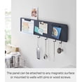thumbnail image 3 of Yamazaki Home  Wall-Mounted Magnet Board, Steel, Holds 4.4 lbs - L 0.6 x W 27.6 x H 5.9 inches Black, 3 of 7