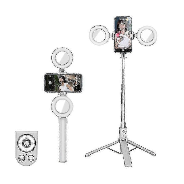Extendable Selfie Stick With Tik Tok Rechargeable Wireless Remote ,tripod Stand And Double Lamp