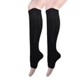 thumbnail image 4 of CSChome Women Zipper Compression Socks 2 Pairs Women Men Side Zipper Compression 15-20 mmHg Open Toe Knee High Support Varicose Vein Run, 4 of 6