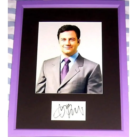 Jimmy Kimmel autograph custom framed with 8x10 portrait photo JSA