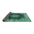 thumbnail image 2 of Ahgly Company Indoor Round Medallion Turquoise Blue Traditional Area Rugs, 5' Round, 2 of 4