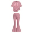 thumbnail image 5 of CAIVO Child Girls Casual Fashion Outfit Sets Bowknot O-Neck Short Sleeve T-Shirts Tops And Long Pants Playwear Comfy Daily Wear Toddler Kids Two Piece Holiday Clothing Sets, 5 of 5