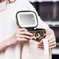 thumbnail image 4 of Small Makeup Bag Travel Train Case with Mirror and Light Mini Travel Make up for Women Train Case Cosmetic Organizer 3 Adjustable Brightness Toiletry Bag Portable Artist Storage, 4 of 7
