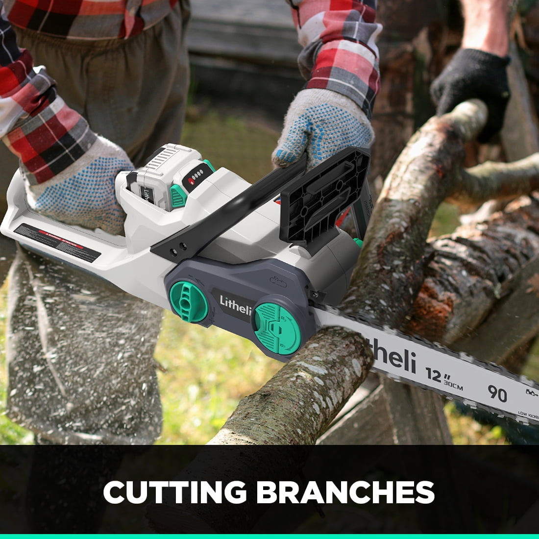 Buy Litheli 40V 12 Cordless Chainsaw, Battery Chainsaw with 2.0Ah
