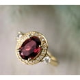 thumbnail image 4 of 2.50CT Oval Cut Simulated Red Garnet Women's Engagement Gift Ring 14K Yellow Gold Plated, 4 of 5