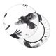thumbnail image 2 of Disketp Monochrome Flying Ravens Funda Redonda para Taburete, Funda de Cojín para Silla de Bar Suave y Elástica-14 inch, 2 of 7