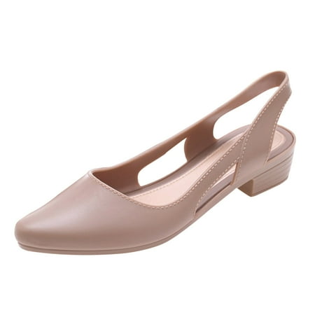 Women Jelly Women Close Heel Sandals for Women Toe Pure Color Hollow Walking Sandals Women Comfort Out Pumps Sandals Fashion Glitter Sandals for Women and Casual Shoes for Women