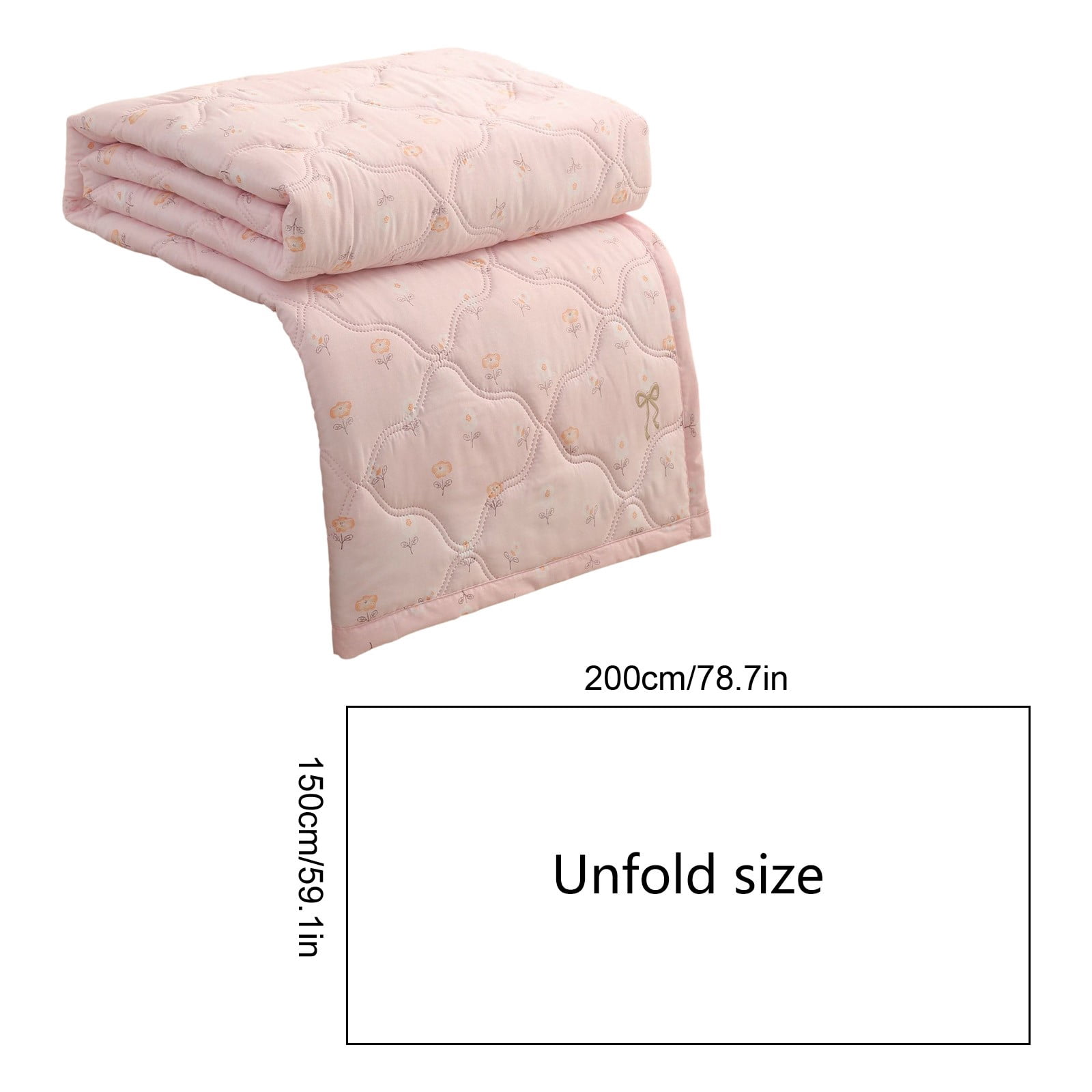 YiJuHui Floral Cool Quilt for Summer, Lightweight Breathable Air Conditioning Blanket for Bedroom, Soft Polyester Cooling Comforter for Travel & Home