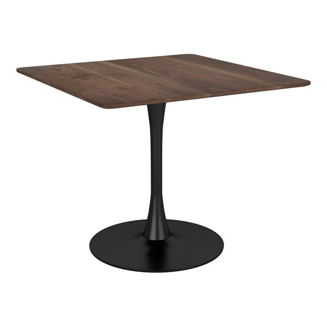 ZUO Molly Modern Steel Metal and MDF Dining Table in Brown Finish