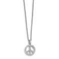 thumbnail image 2 of Sterling Silver & CZ Brilliant Embers Polished Peace Necklace 18 Inch, 2 of 3