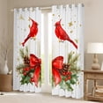 thumbnail image 2 of Manfei Red Cardinal Birds Black Out Curtains,Red Bow Tie Curtains Pack of 2 (42x63 Each),Christmas Floral Bedroom Curtains For Men Women,Breathable Home Decor, 2 of 6