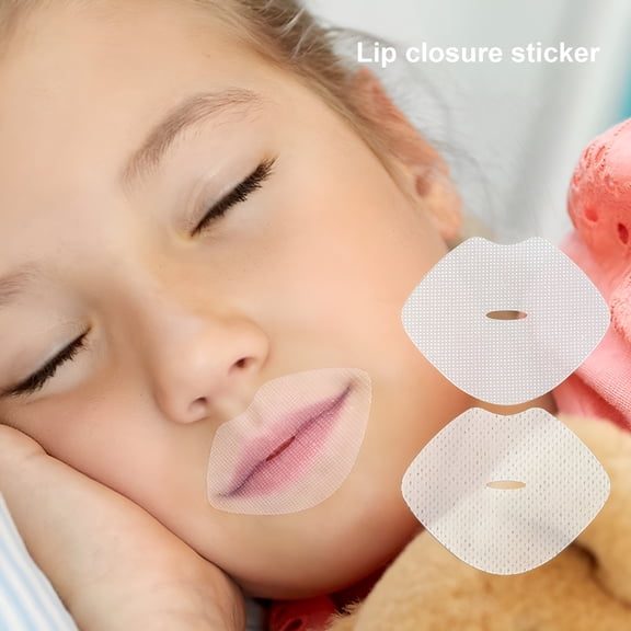 XIRQI 2026 New 60Pcs Lip-Shaped Closed Mouth Stickers Gentle Transparent Tape Strips Adult Children Night Anti-Open Mouth Physical Seal Mouth Stickers for Home, Travel, Sleep, Office Style B