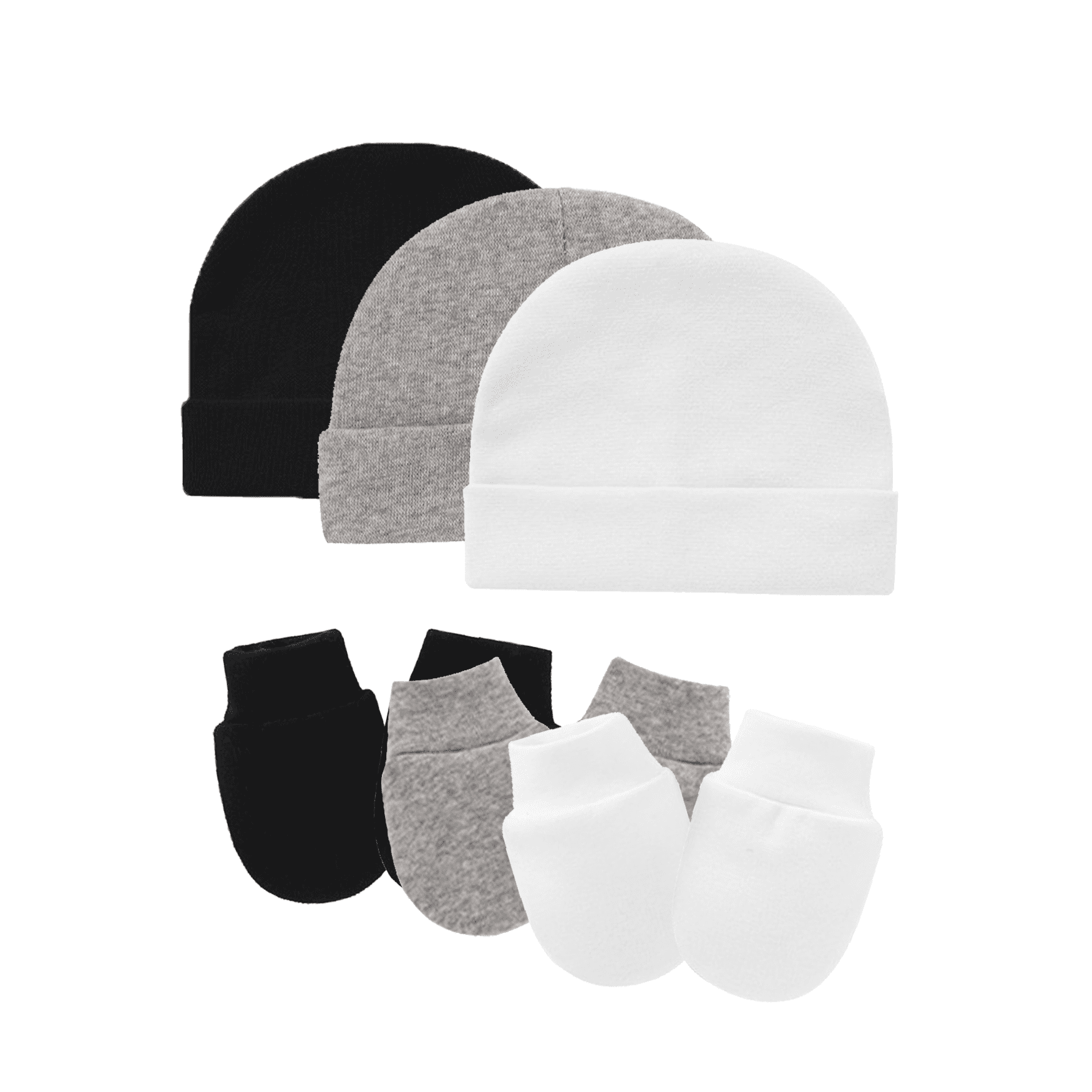 Tisoloow Baby Hats with Scratch Mittens Set Unisex Newborn Hospital