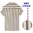 thumbnail image 2 of LA LEELA Men's Hawaiian Shirts Aloha Casual Beach Shirts Short Sleeve Button Down Collared Shirt Men S Stripes, Brown Summer, 2 of 6