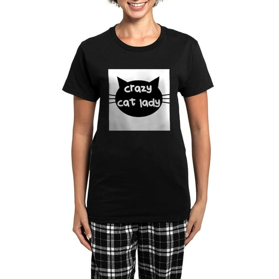 CafePress - Crazy Cat Lady Pajamas - Women's Short Sleeve Print T-Shirt and Pants Dark Cotton Pajama Set