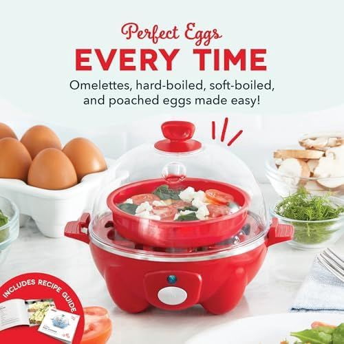 Rapid Egg Cooker: 7 Egg Capacity Electric Egg Cooker for Hard Boiled Eggs, Poached Eggs, Scrambled Eggs, or Omelets.