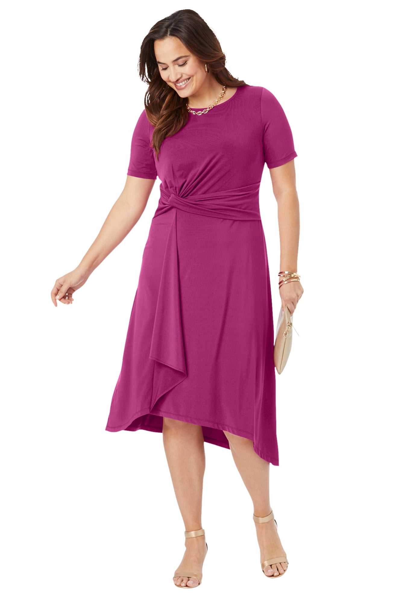 plus size asymmetrical hem dress