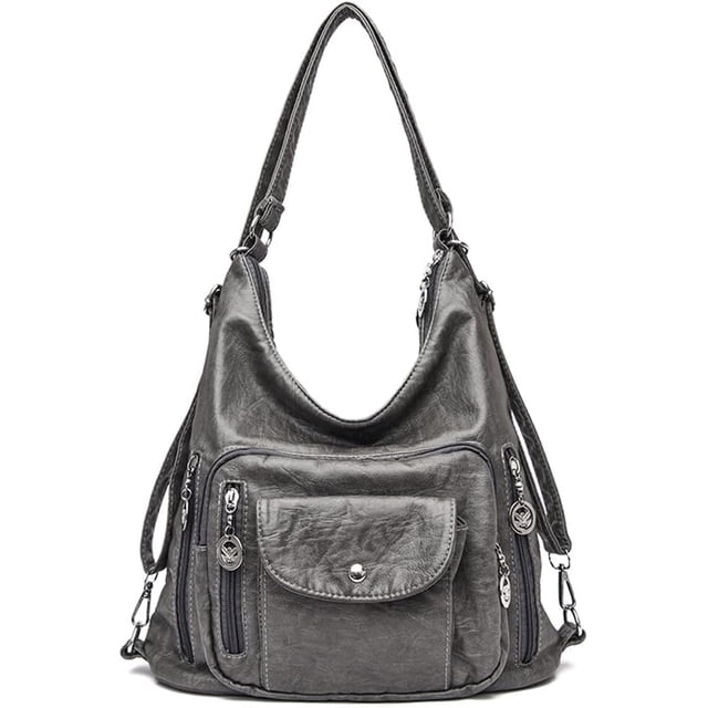 LHSHID Sac Fourre-Tout pour Femmes Sac à Main en Cuir Poignée Supérieure Multi-Poches Sac à Bandoulière Rétro