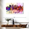 thumbnail image 3 of Elephant Stock Los Angeles Skyline Colors Wall Art - Horizontal Multi Panel Canvas - Living Room Wall Decor - City Multi Panel - Red And Orange Decor - 38" x 24", 3 of 8