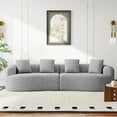 thumbnail image 3 of Daluvenix 110" Modular Sectional Sofa, Modern Curved Sofa Couch for Living Room, 4 Seater Cloud Couch with 4 Pillows, No Assembly Required, Grey, 3 of 9