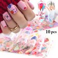 thumbnail image 2 of 10 Sheets Flower Print Nail Foil DIY Transfer Sticker Nail Decal for Valentine, 2 of 8