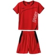 thumbnail image 3 of Oyolan Ensemble de Maillot et Short de Séchage Rapide pour Enfants Garçons Équipe de Football Rouge 8, 3 of 6