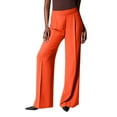 thumbnail image 6 of Hfyihgf Womens Stretch Dress Pants Front Seam Casual Slacks Pants Elegant Straight Wide Leg High Waist Suit Trousers for Office Work Business(Orange,XXL), 6 of 9