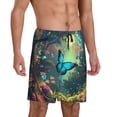 thumbnail image 2 of Sikiie Enchanted Forest Butterfly A Mens Pajama Shorts, Lounge Pant, Men's shorts，Sleep Pj Shorts for Men-X-Large, 2 of 6