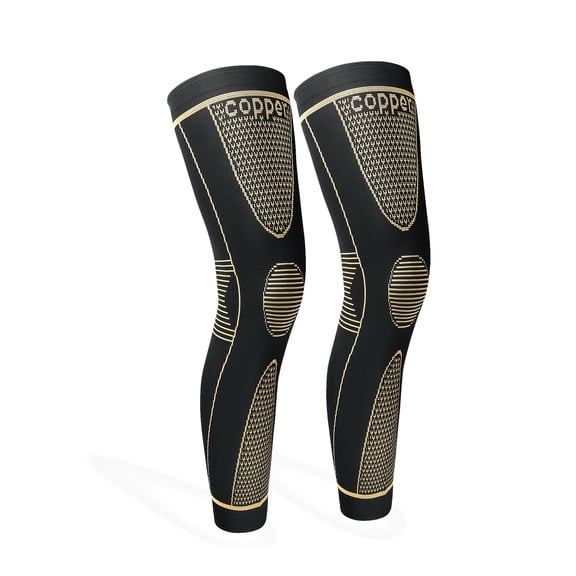 WILLED Copper Knee Sleeve Compression Support, Full Leg Compression Sleeve for Men & Women, Knee Pain Relief, Arthritis, Tendonitis, Meniscus Tear, for Running, Hiking, Basketball, Sports Recovery