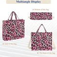 thumbnail image 6 of FORMRS Womens Corduroy Tote Bag Crossbody Shoulder Purse Handbag with Detachable Strap, Pink Floral Leopard Pattern, 6 of 7