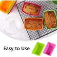 thumbnail image 4 of Casewin - 12 moldes rectangulares de silicona reutilizables para magdalenas y muffins, antiadherentes, para pan pequeño (color aleatorio), 4 of 7