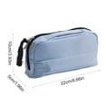 thumbnail image 3 of Hyknon Large Capacity Pencil Case Pen Pouch, Multi-layered Pencil Holder with Handle, Stationery Bag with Zipper, Portable Pen Pouch for Women Adult, Durable Storage Organizer for College, Blue, 3 of 6