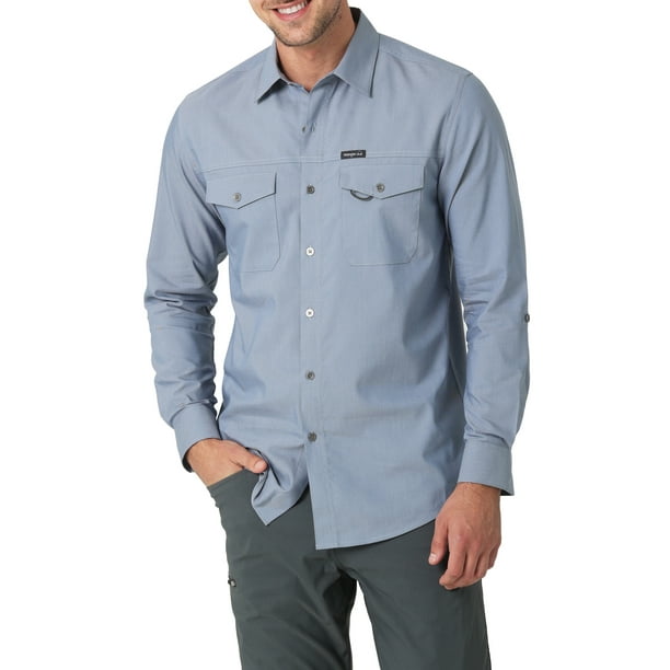 Wrangler Men’s Outdoor Long Sleeve Shirt with Moisture Wicking, Sizes S ...