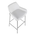 thumbnail image 7 of Lumisource Daniella Contemporary Fixed-Height Bar Stool in Chrome Metal and White Faux Leather - Set of 2, 7 of 7