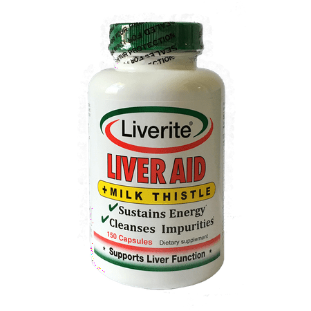 LIVERITE LIVER AID WITH MILK THISTLE 150 CAPS (Best Medicine For Liver)