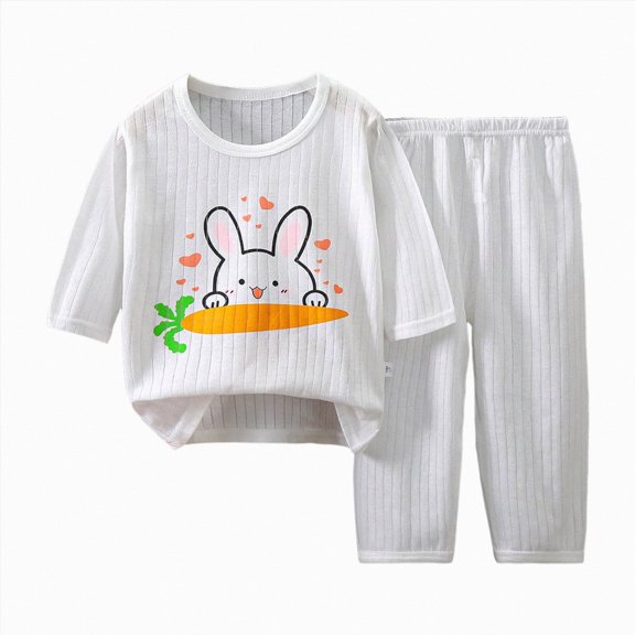 NIEWTR Toddler Pajamas Set for Kids Long Sleeve Top Elastic Waist Long Pants Soft Comfy for 18-24M 2T-6T Casual Gift 2-Piece Set(A-Orange,3-4 Years)
