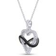 thumbnail image 3 of AFFY White Natural Infinity Two-Tone Heart Pendant in 925 Silver for Women(0.10 Ct), 3 of 7
