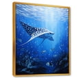 thumbnail image 2 of Designart "Mystical Abyss: The Blue Underwater World" Coastal Coral Under Water Floater Framed Wall Art Prints, 2 of 5