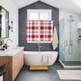 thumbnail image 3 of Red Checkered Kitchen Curtains 63 Inch Length, Red White Plaid Farmhouse Grommet Top Bedroom Living Room Curtains, Light Filtering Cafe Curtain Drapes 2 Panels Set 104''x63'', 3 of 9