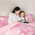 thumbnail image 4 of Feelyou Kawaii Initial E Twin Bedding Sets 7pcs, Pink Stars Balloon Bedding Comforter Set, 4 of 8