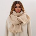 thumbnail image 3 of Bufanda de invierno cálida con estampado a cuadros para mujer, hijab de viaje, manta de cachemira gruesa, chal, poncho, pashmina, marca 2023, 3 of 5