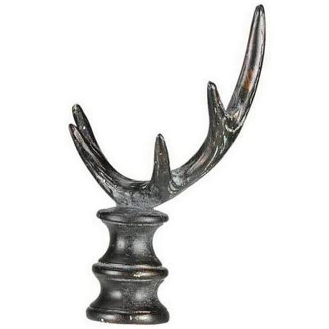 Cal Lighting Deer Antler Resin Lamp Finial, Brown