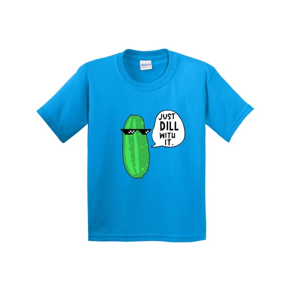 Inktastic Just Dill with It Chill Dill Pickle in Sunglasses Youth T-Shirt